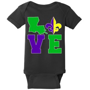 Love Mardi Gras Louisiana Baby Bodysuit