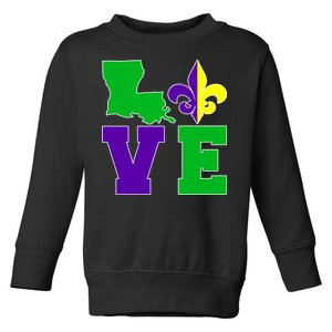 Love Mardi Gras Louisiana Toddler Sweatshirt