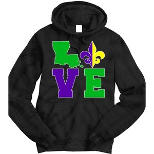 Love Mardi Gras Louisiana Tie Dye Hoodie