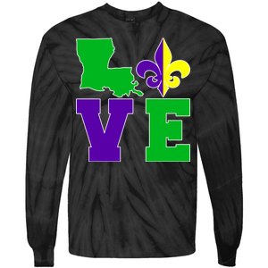 Love Mardi Gras Louisiana Tie-Dye Long Sleeve Shirt