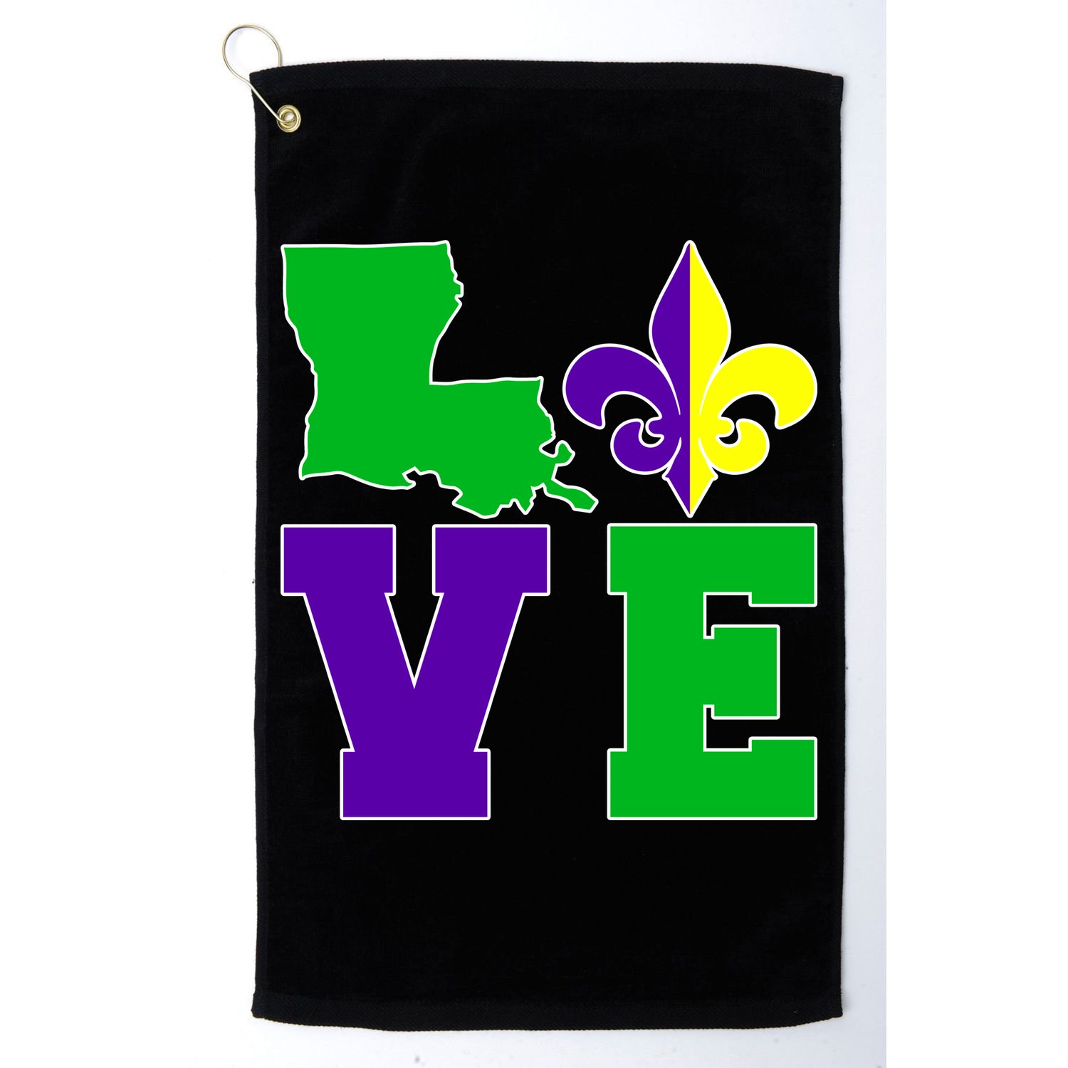 Love Mardi Gras Louisiana Golf Towel