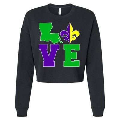 Love Mardi Gras Louisiana Cropped Pullover Crew