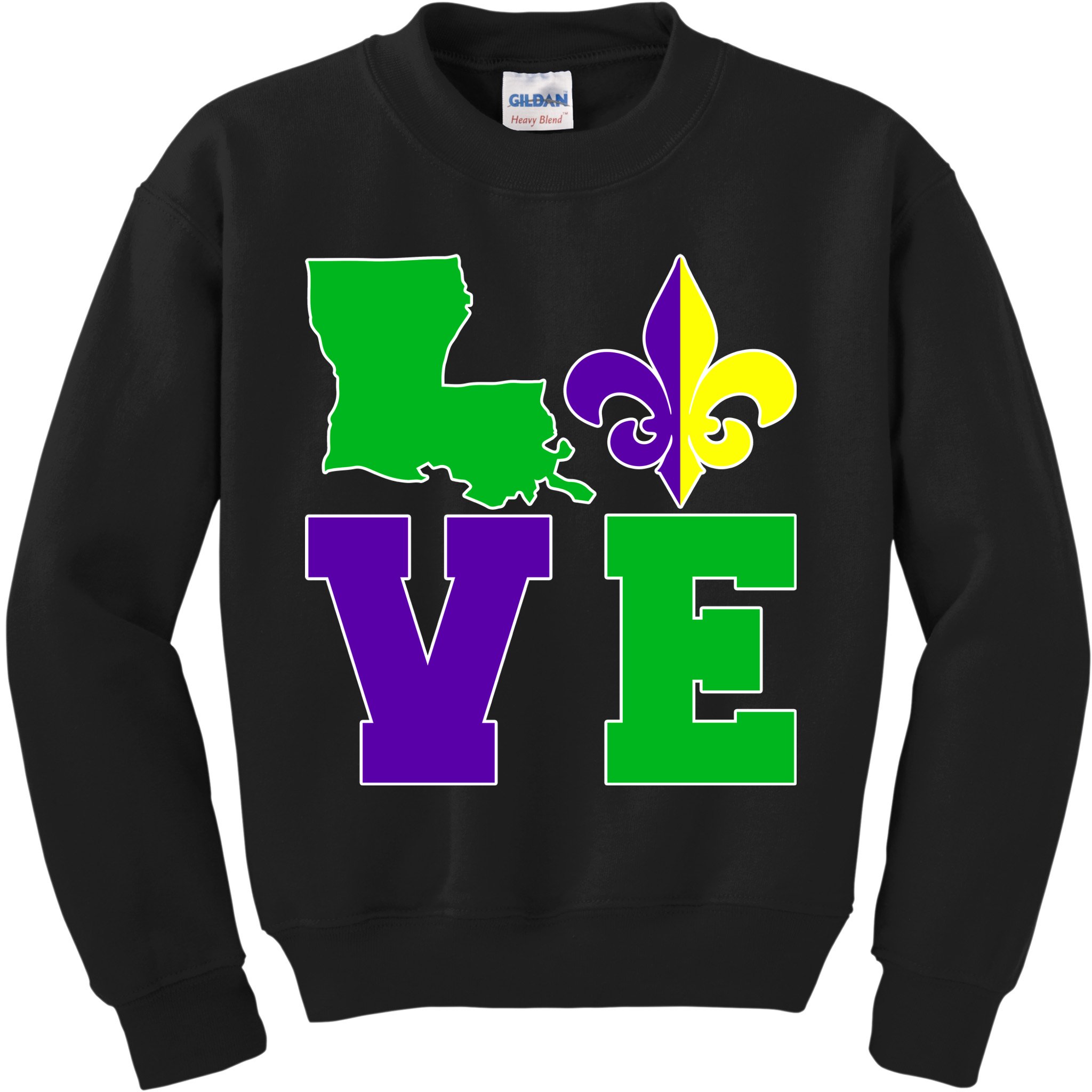 Love Mardi Gras Louisiana Kids Sweatshirt