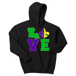 Love Mardi Gras Louisiana Kids Hoodie