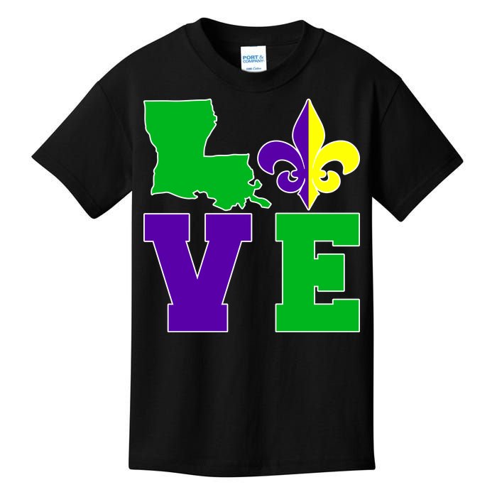 Love Mardi Gras Louisiana Kids T-Shirt