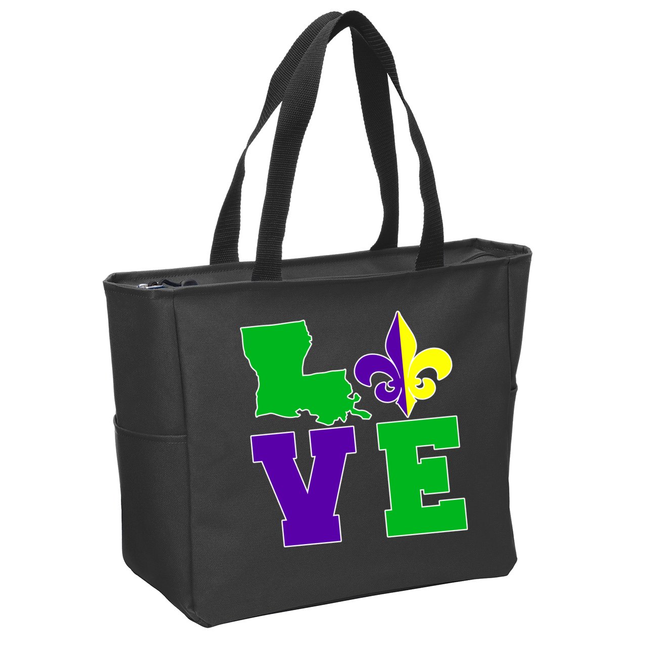 Love Mardi Gras Louisiana Zip Tote Bag