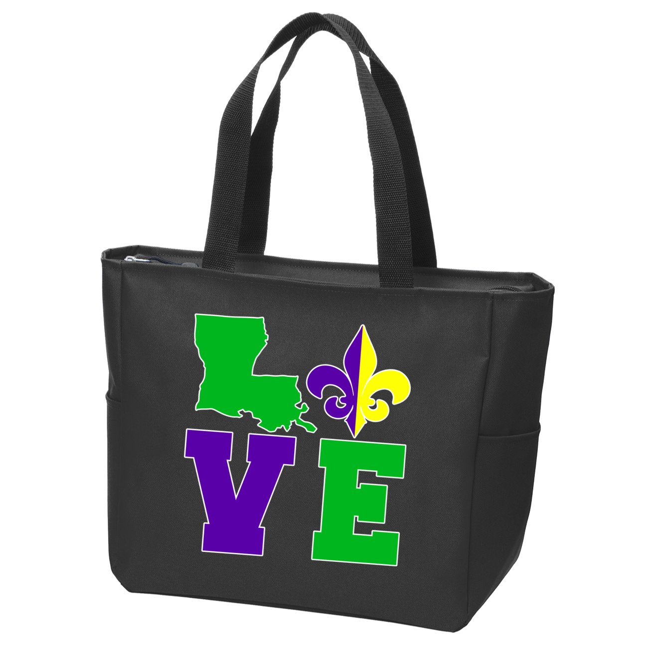 Love Mardi Gras Louisiana Zip Tote Bag