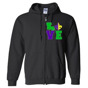 Love Mardi Gras Louisiana Full Zip Hoodie