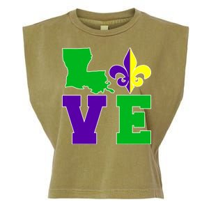 Love Mardi Gras Louisiana Garment-Dyed Women's Muscle Tee