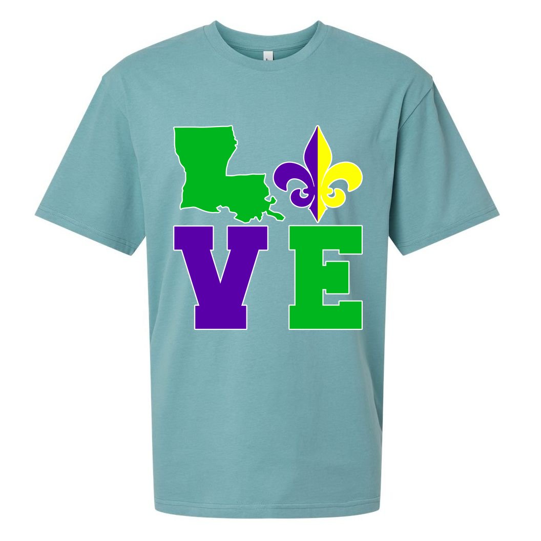 Love Mardi Gras Louisiana Sueded Cloud Jersey T-Shirt