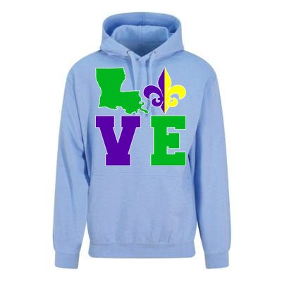 Love Mardi Gras Louisiana Unisex Surf Hoodie