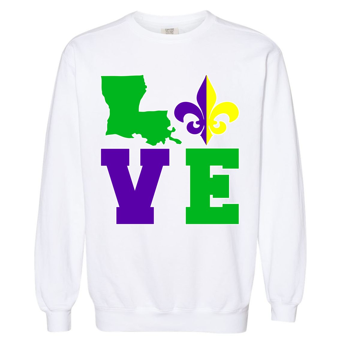 Love Mardi Gras Louisiana Garment-Dyed Sweatshirt