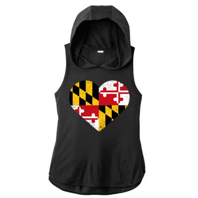 Love Maryland Ladies PosiCharge Tri-Blend Wicking Draft Hoodie Tank