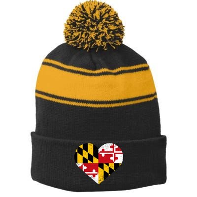 Love Maryland Stripe Pom Pom Beanie