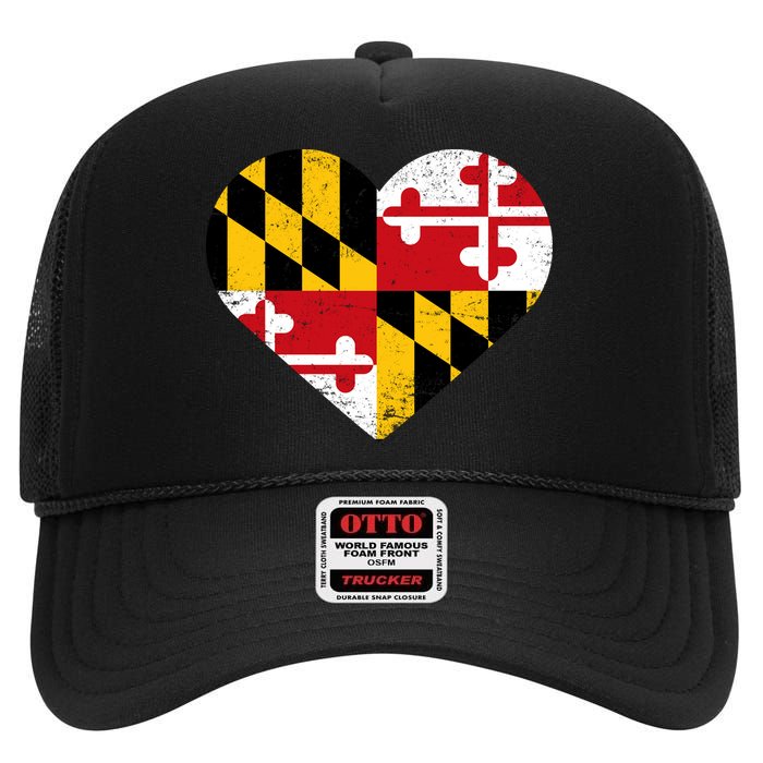 Love Maryland High Crown Mesh Back Trucker Hat