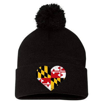 Love Maryland Pom Pom 12in Knit Beanie