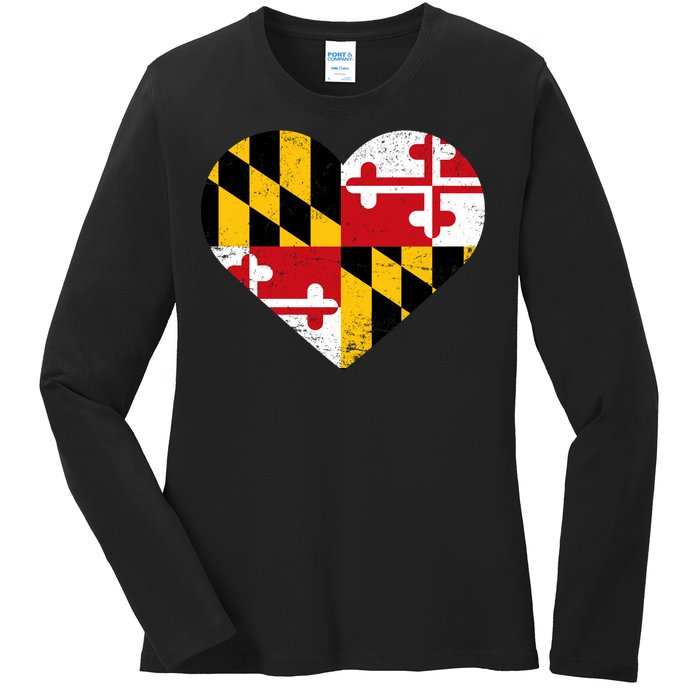 Love Maryland Ladies Long Sleeve Shirt