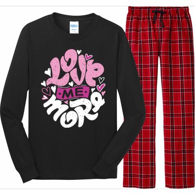 Love Me More Cute Hearts Long Sleeve Pajama Set