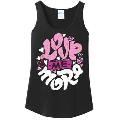 Love Me More Cute Hearts Ladies Essential Tank