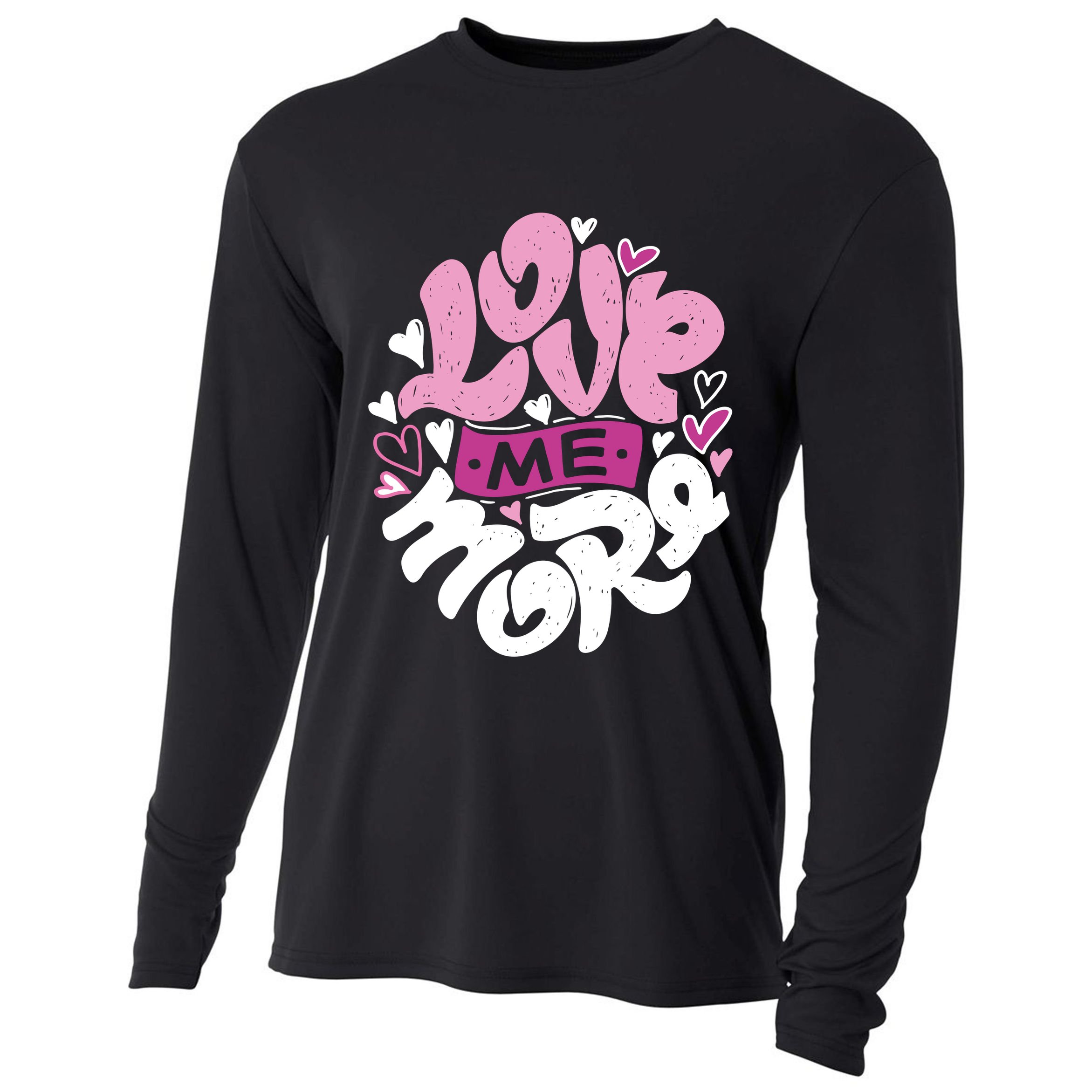 Love Me More Cute Hearts Cooling Performance Long Sleeve Crew