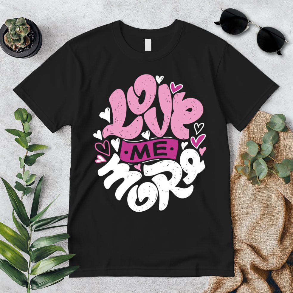 Love Me More Cute Hearts Premium T-Shirt