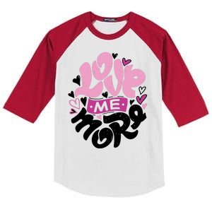 Love Me More Cute Hearts Kids Colorblock Raglan Jersey