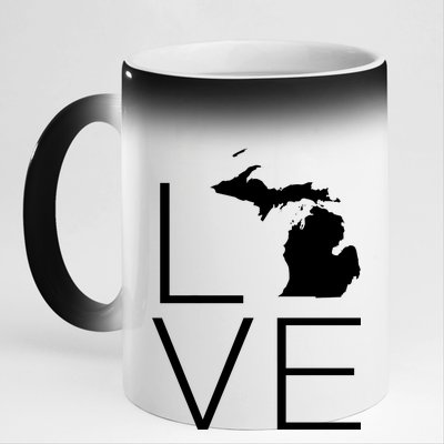 Love Michigan 11oz Black Color Changing Mug