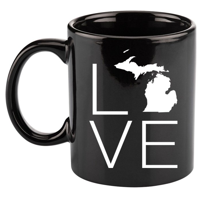 Love Michigan 11oz C Handle Ceramic Mug