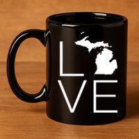 Love Michigan 11oz C Handle Ceramic Mug