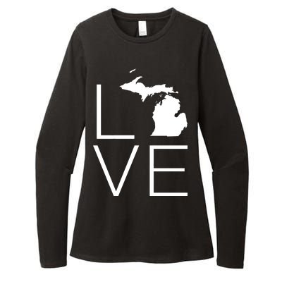 Love Michigan Womens CVC Long Sleeve Shirt