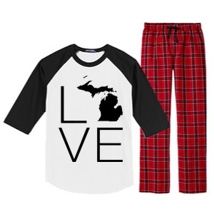 Love Michigan Raglan Sleeve Pajama Set