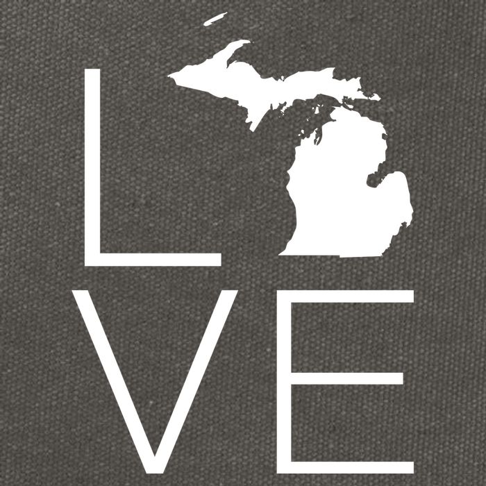 Love Michigan Cotton Canvas Backpack
