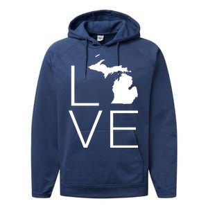 Love Michigan Performance Fleece Hoodie