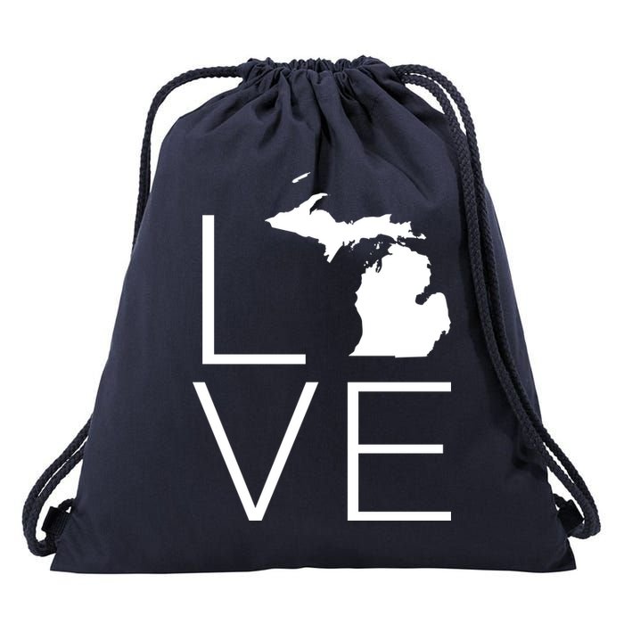 Love Michigan Drawstring Bag