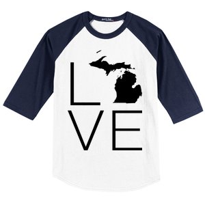 Love Michigan Baseball Sleeve Shirt