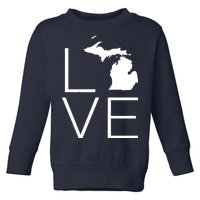 Love Michigan Toddler Sweatshirt