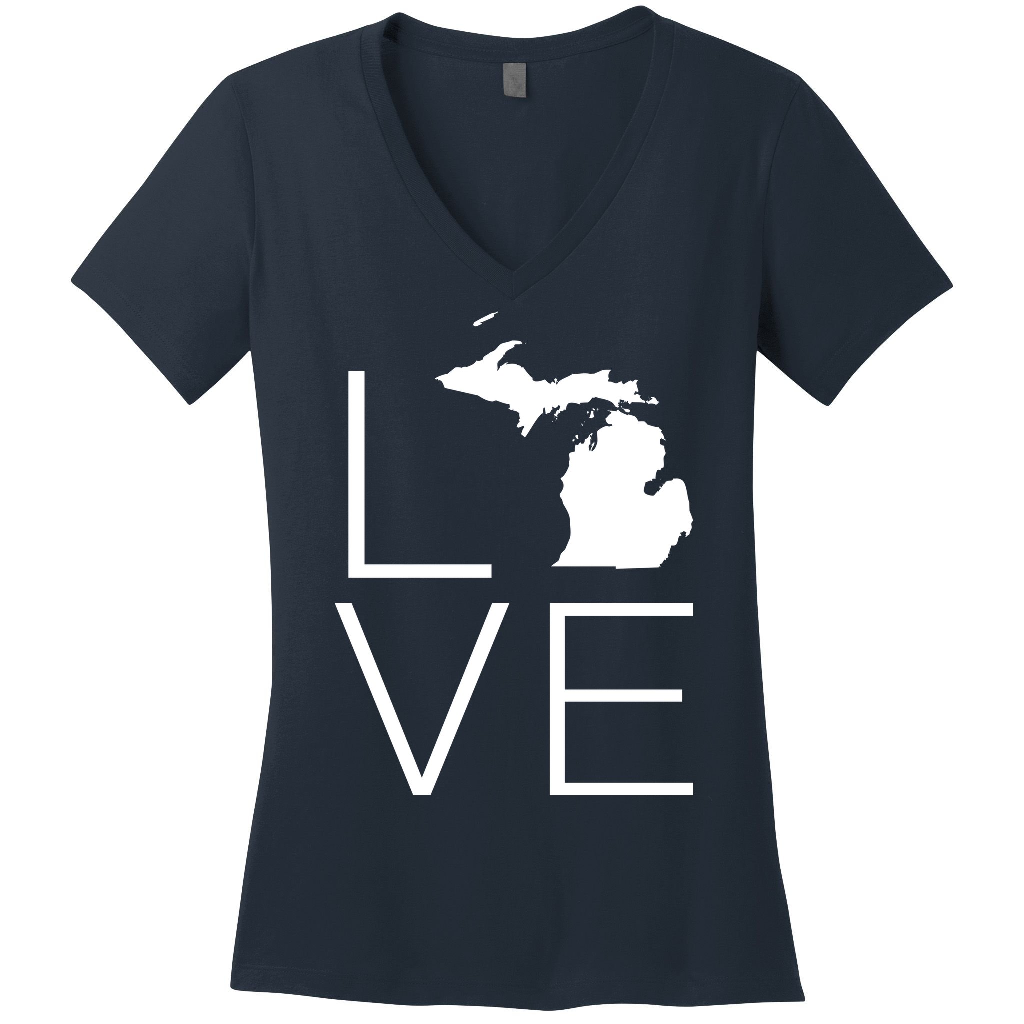 Love Michigan Women's V-Neck T-Shirt