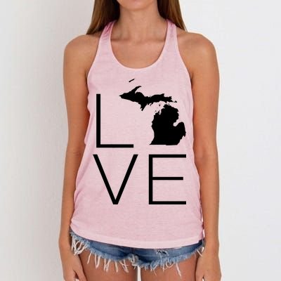 Love Michigan Women's Knotted Racerback Tank