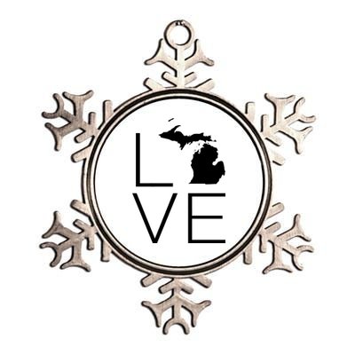 Love Michigan Metallic Star Ornament