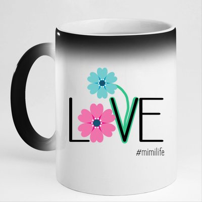 Love Mimi Flower MimiLife 11oz Black Color Changing Mug