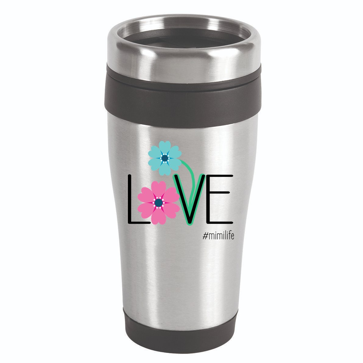 Love Mimi Flower MimiLife 16oz Travel Tumbler