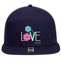 Love Mimi Flower MimiLife 7 Panel Mesh Trucker Snapback Hat