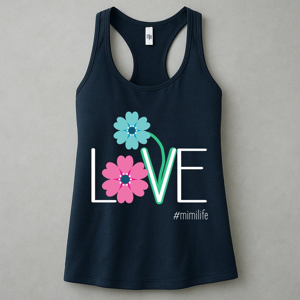 Love Mimi Flower MimiLife Womens Tank Top