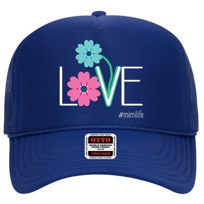 Love Mimi Flower MimiLife High Crown Mesh Back Trucker Hat