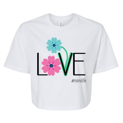 Love Mimi Flower MimiLife Bella+Canvas Jersey Crop Tee