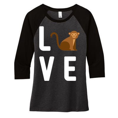 Love Monkeys Women's Tri-Blend 3/4-Sleeve Raglan Shirt