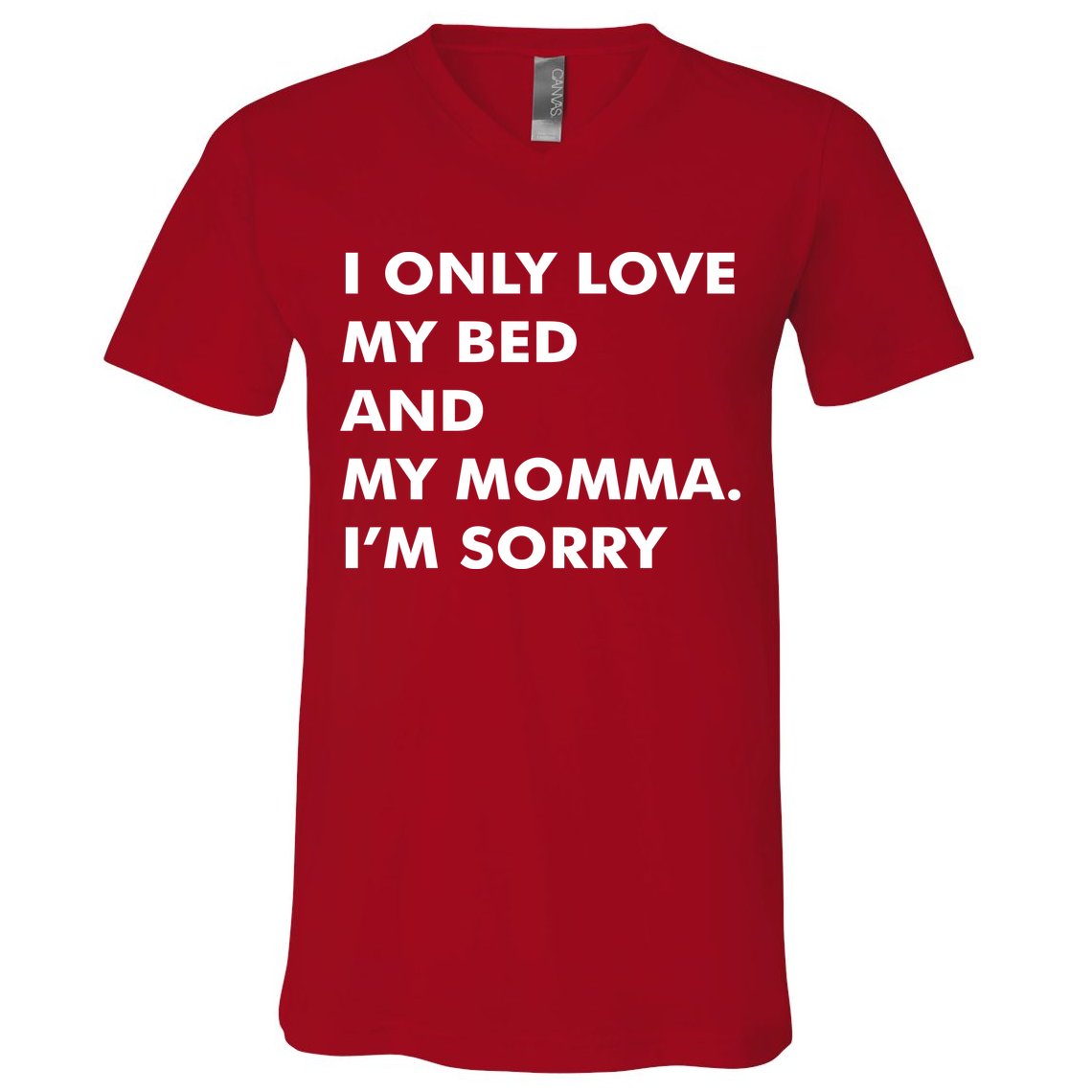 Love My Bed And Momma I'm Sorry V-Neck T-Shirt