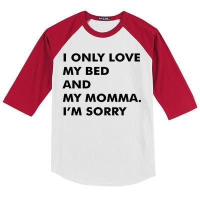 Love My Bed And Momma I'm Sorry Kids Colorblock Raglan Jersey