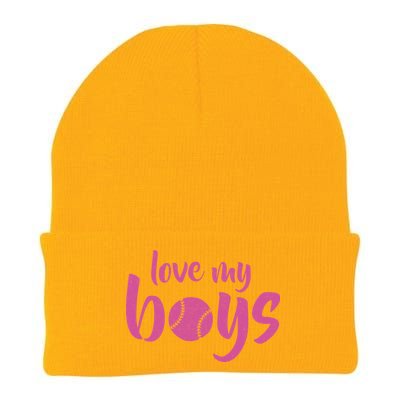 Love My Boys Baseball Mom Knit Cap Winter Beanie