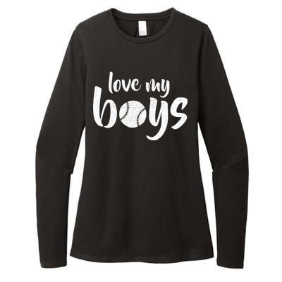 Love My Boys Baseball Mom Womens CVC Long Sleeve Shirt